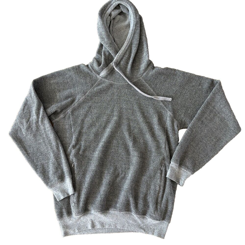 Alo Triumph Hoodie Terry Zip Pockets Charcoal Small